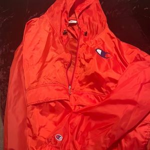 Hooded Cherry Red Champion Windbreaker